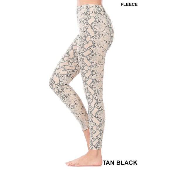 Fleece Leggings Thick and Warm - stretchy slimming design - Snake Print - Picture 1 of 3